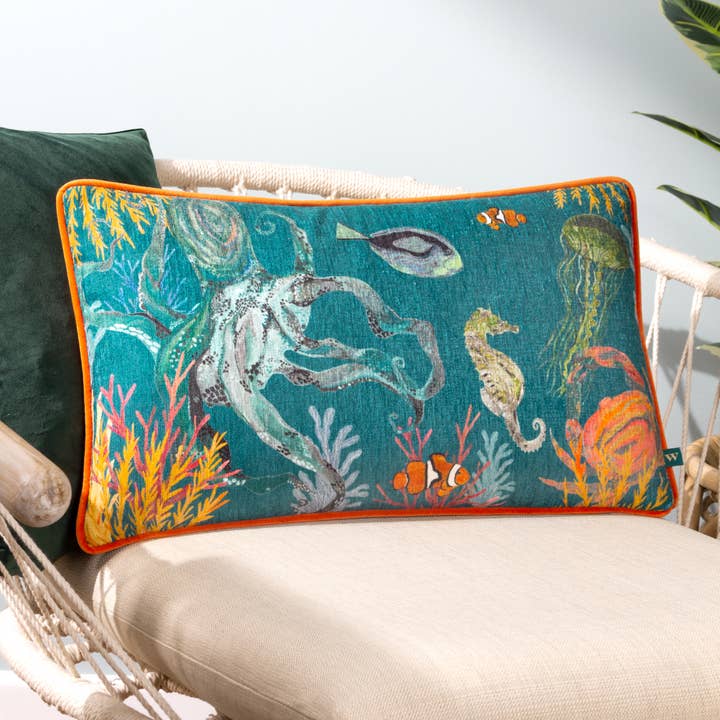 Abyss Sea Creatures Rectangular Cushion Ocean for wholesale on Faire