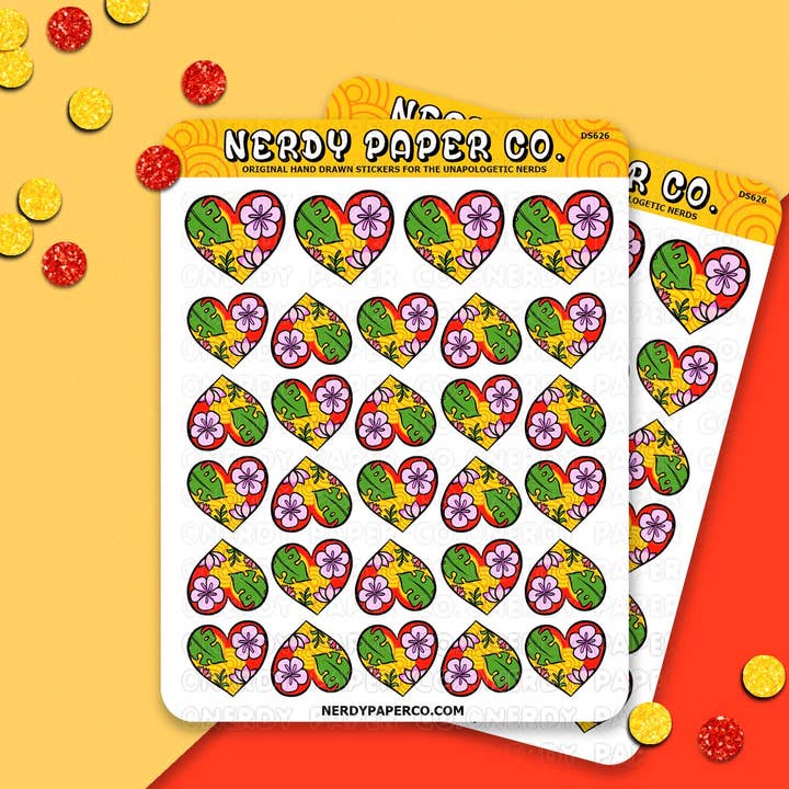 AAPI Hearts - Hand Drawn Sticker Sheet - Deco | DS626 for wholesale by NERDY PAPER CO.