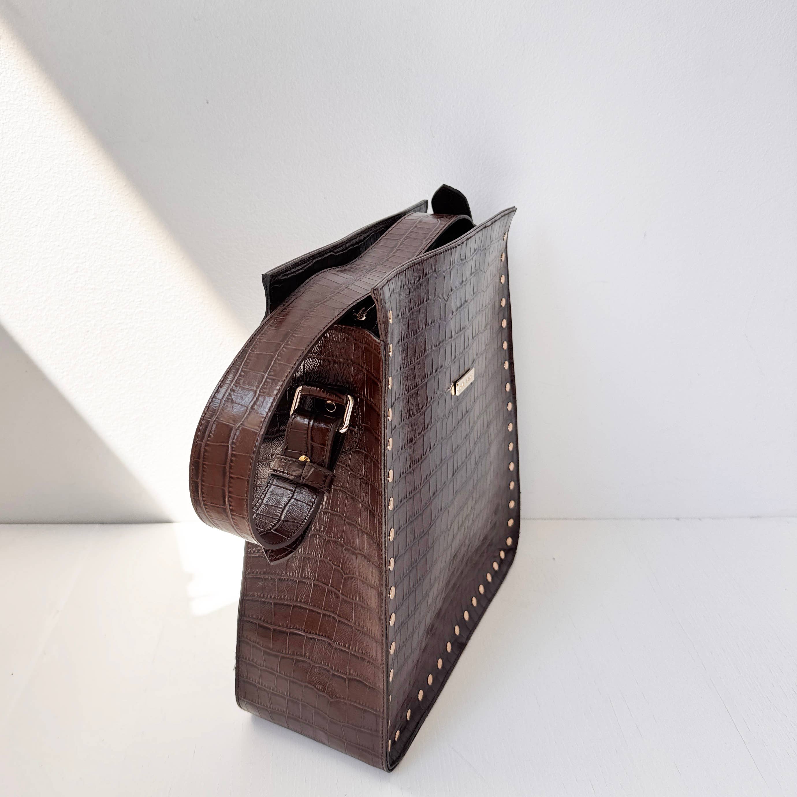 THE CODE - Wholesale Shoulder Bag - Women's - SHOPPER SAGRARIO CHOCOLATE BROWN2