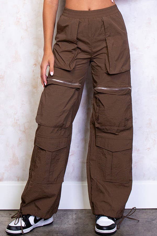 Rehab Lab - Wholesale Pants - Women's - WIDE LEGS NYLON CARGO PANTS5