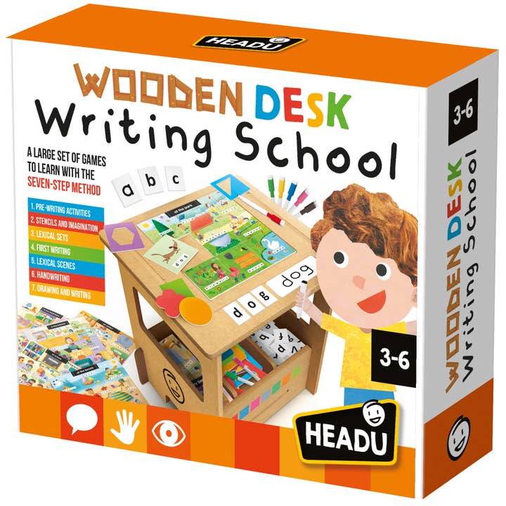Wooden Desk Writing School - Educational Preschool Toy for wholesale by Headu USA