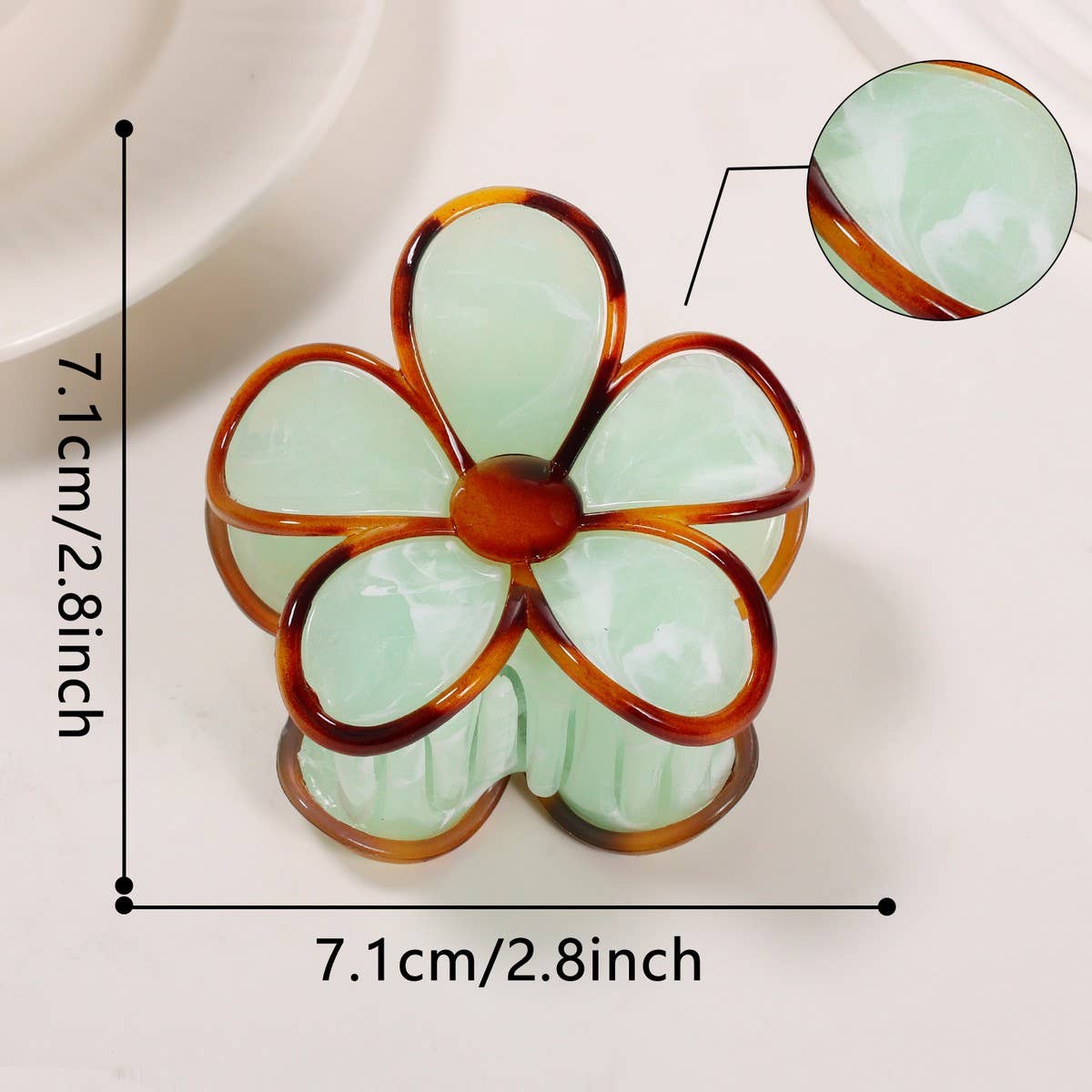 ACCITY - Wholesale Hair Clip - Women's - Vintage Floral Claw Clip for Ponytail & Half Bun_CWAHA072859