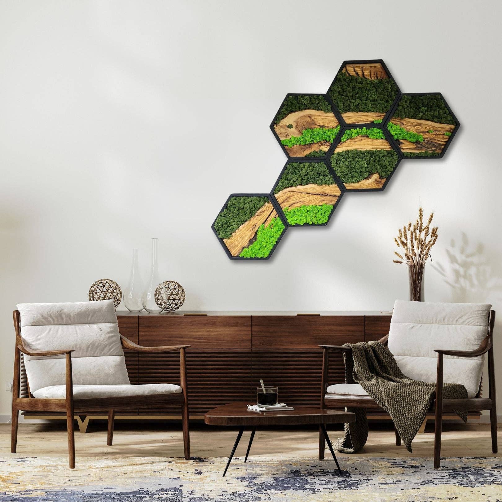 Artdesigna KG - Wholesale Wall Accent - Honeycomb Moss & Olive Tree | Premium Handmade Wall Sculptures2