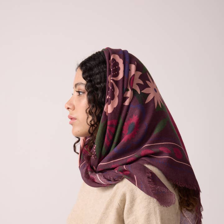WINTER BLOOM FIG WOOL SCARF and other Purchase Wholesale echarpes et foulards. Free Returns & Net 60 Terms on Faire trending on Faire.