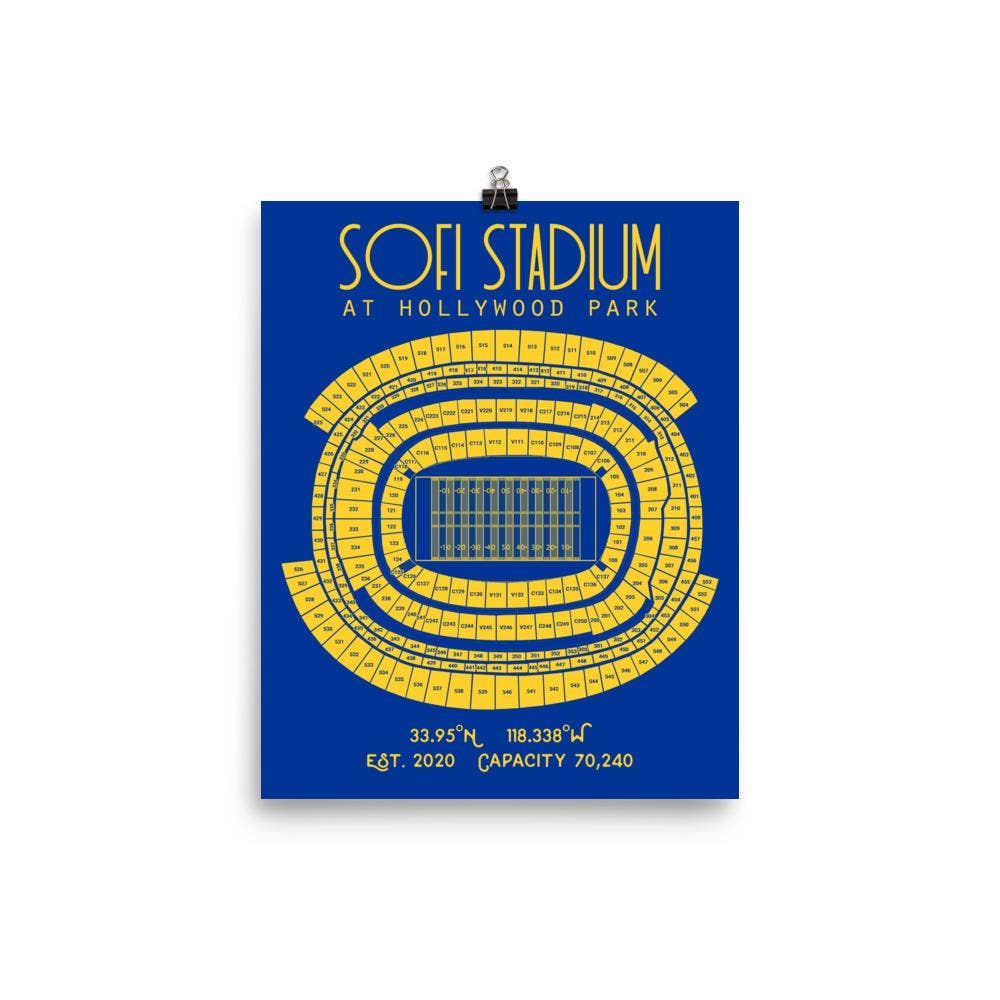 Stadium Prints by BTB - Wholesale Poster - Los Angeles Rams Stadium at Hollywood Park Poster Print1