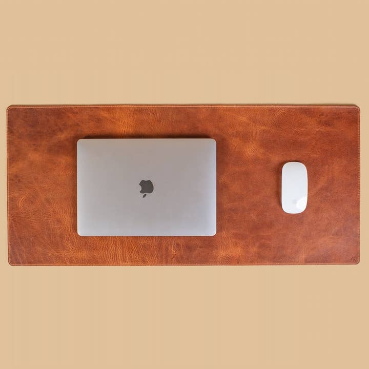 Leather Desk Mat | Deep Tan for wholesale by Aubyn + Rose