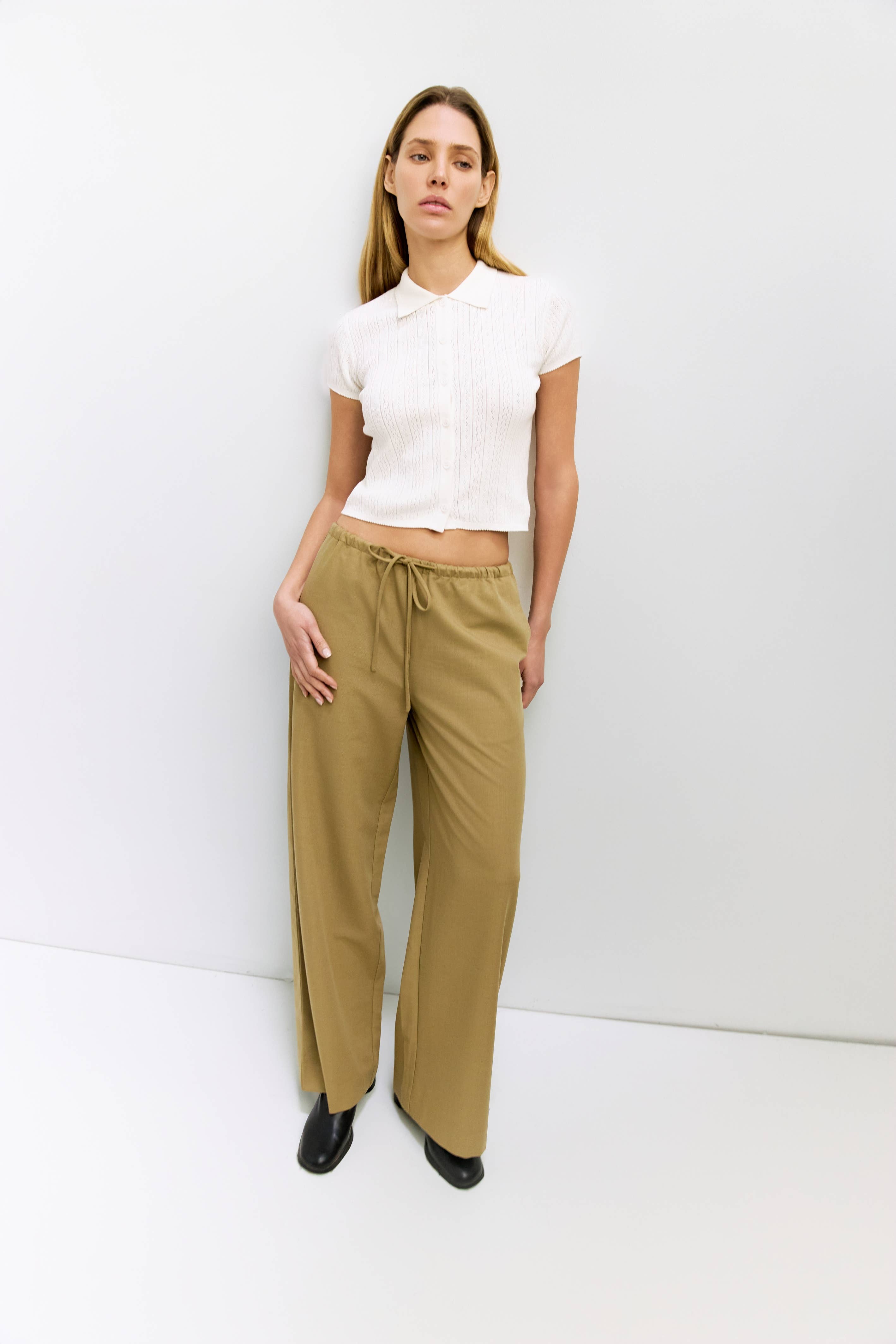 MOD REF - Wholesale Pants - Women's - The Vera Pants | Drawstring Wide Leg Pants2