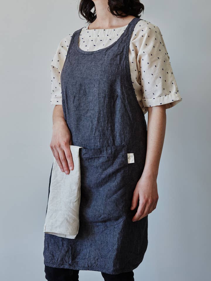 Linen Apron - Anthracite for wholesale by confetti mill