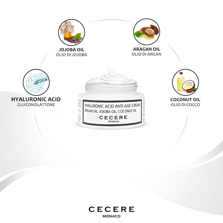 Cecere Monaco (Cecere Laboratories - Cecere Group)) - Wholesale Anti-aging moisturizer - Hyaluronzuurcrème met arganolie Jojoba-olie Kokosolie2