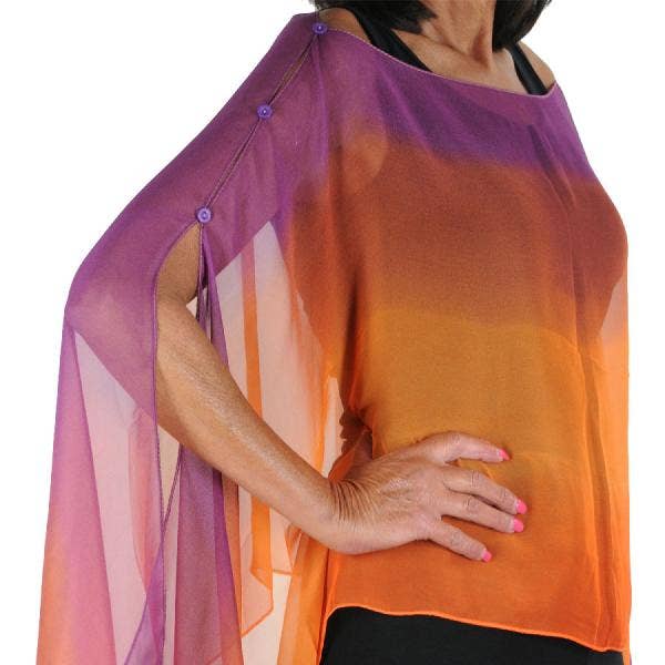 The Magic Scarf Company - Vendita all'ingrosso Poncho - Donna - Poncho/Cappa setosa con sei bottoni8
