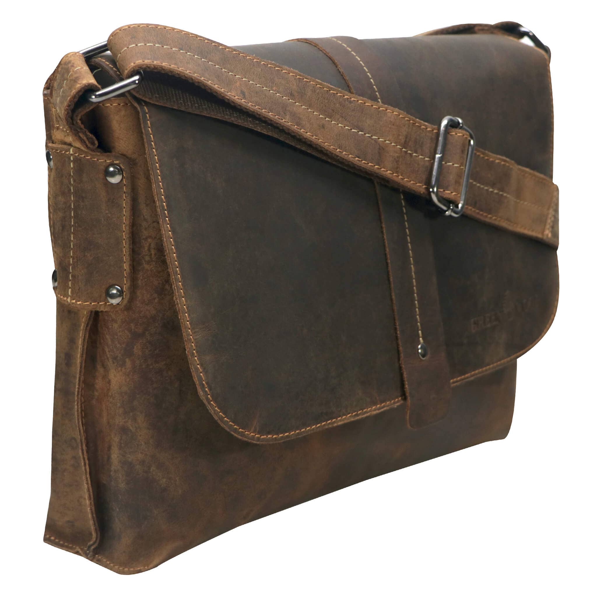 Greenwood - Wholesale Messenger Bag - Unisex - Chris leather bag men's shoulder bag wide strap women19