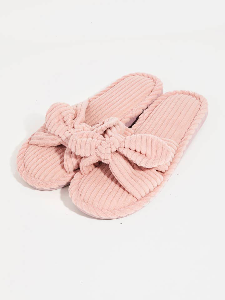 Collections by Fame Accessories - Wholesale Slippers - Women's - Open Toe Bow Decor Slippers