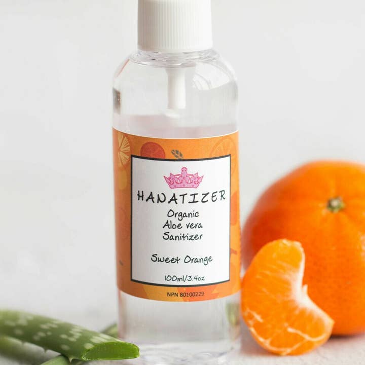 hanatizer - Wholesale Hand Sanitizer - Sweet Orange Organic Aloe Vera Hand Sanitizer Spray 3.4oz