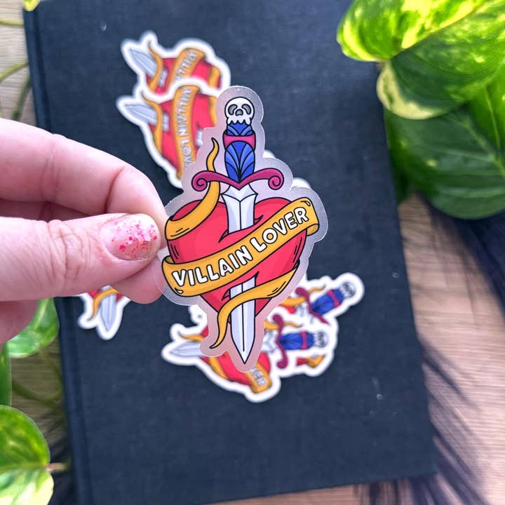 Autocolante Transparente de Vilão Amante de Livros do Booktok por atacado de EhrynSka