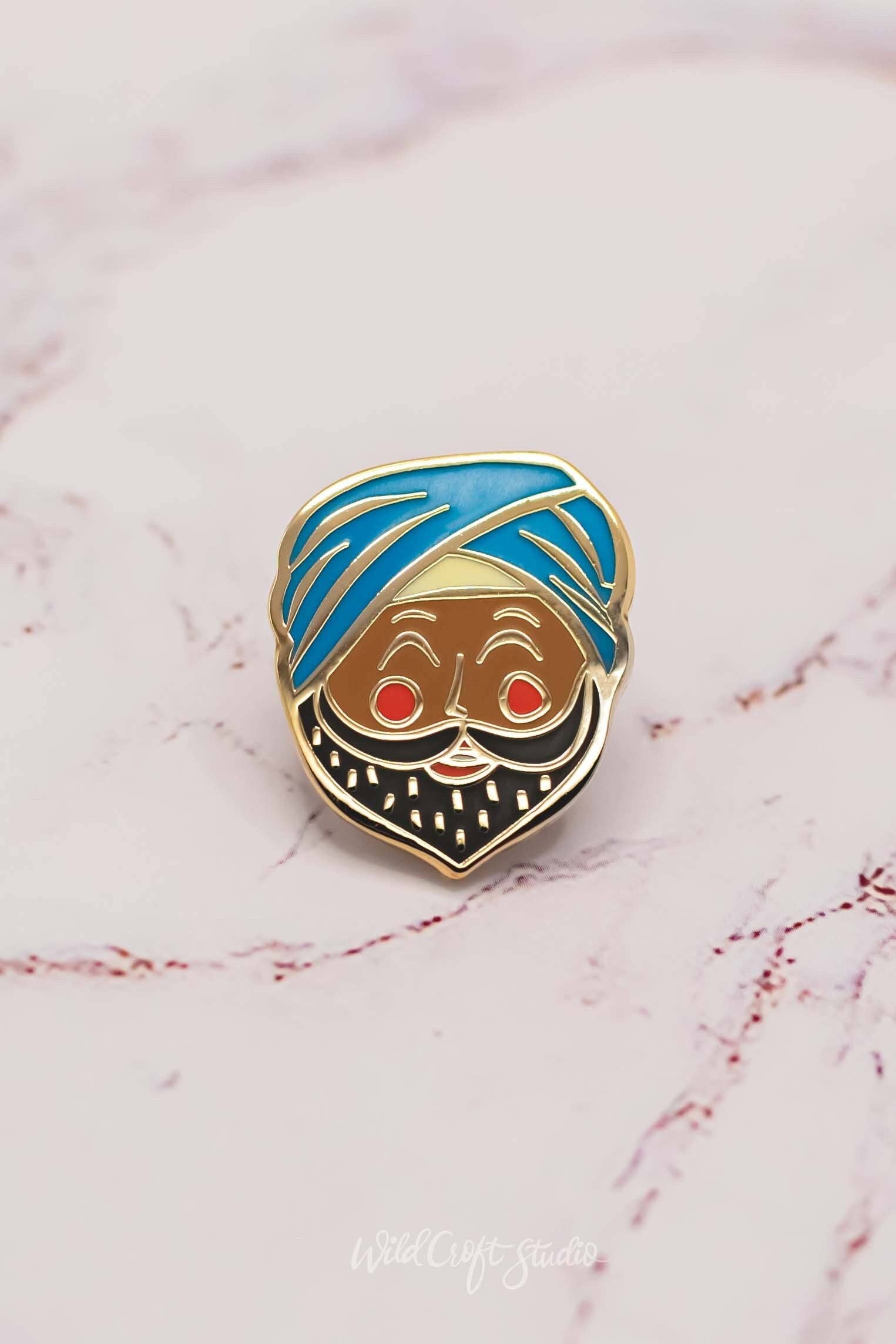 Wild Croft Studio - Wholesale Lapel Pin/Button - Sardarji Hard Enamel Pin5