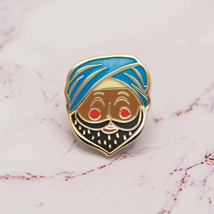 Wild Croft Studio - Wholesale Lapel Pin/Button - Sardarji Hard Enamel Pin5