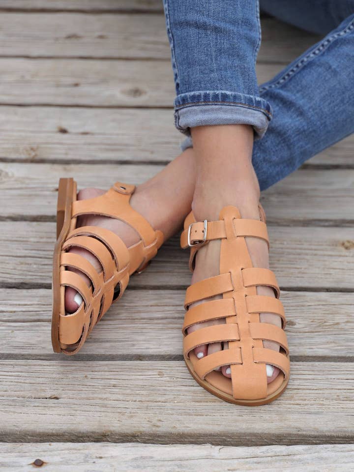 Madammeshushu – Großhandel Sandalen – Damen – Fisherman Ledersandalen für Frauen mit weichem Bett