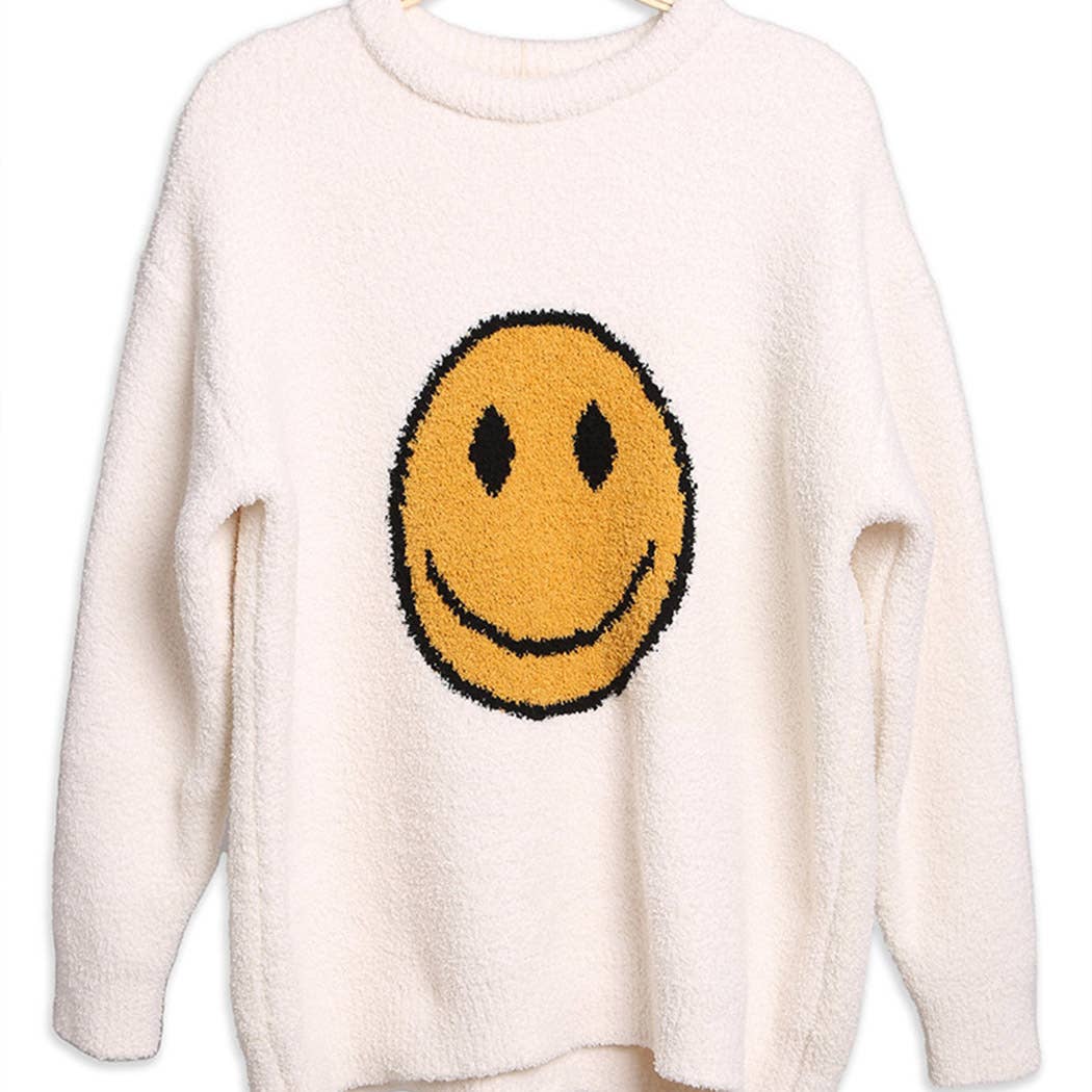 Fashion City – wholesale Sweatshirt – Women's – Happy Face Luxury Soft Lounge Pullover Sweater12