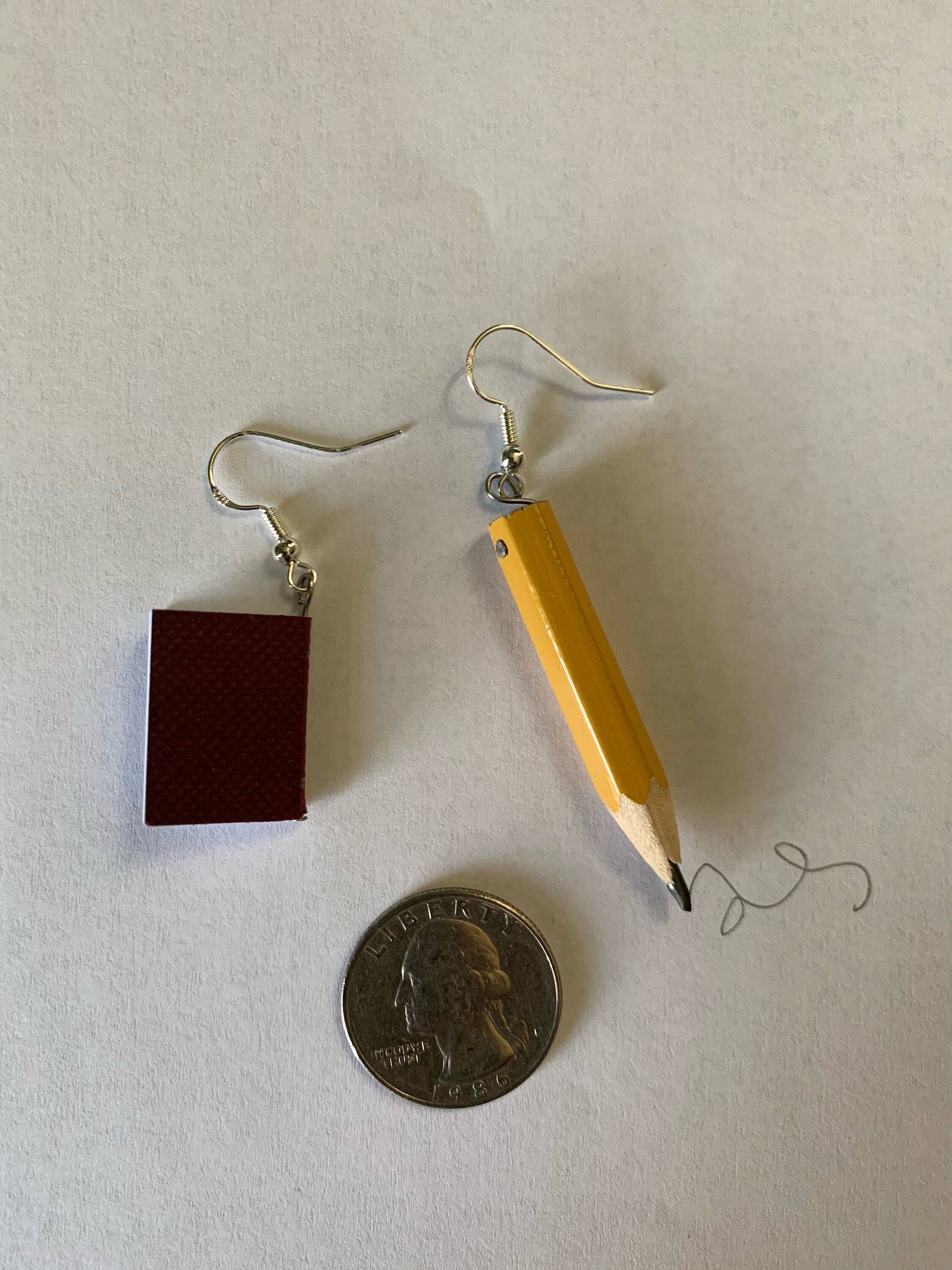 Sageware - Wholesale Dangle Earrings - Mini Book and Pencil Earrings3