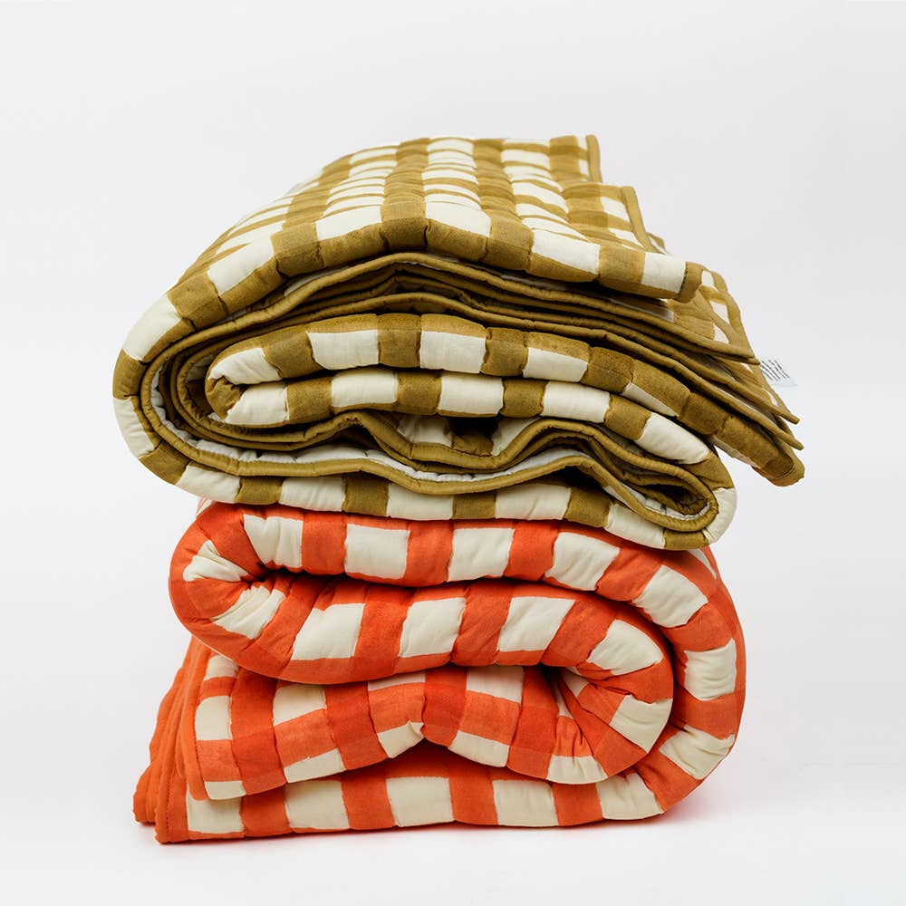 Craft Boat - Wholesale Quilt - BOLD GRID QUILT - HAND BLOCK PRINTED5