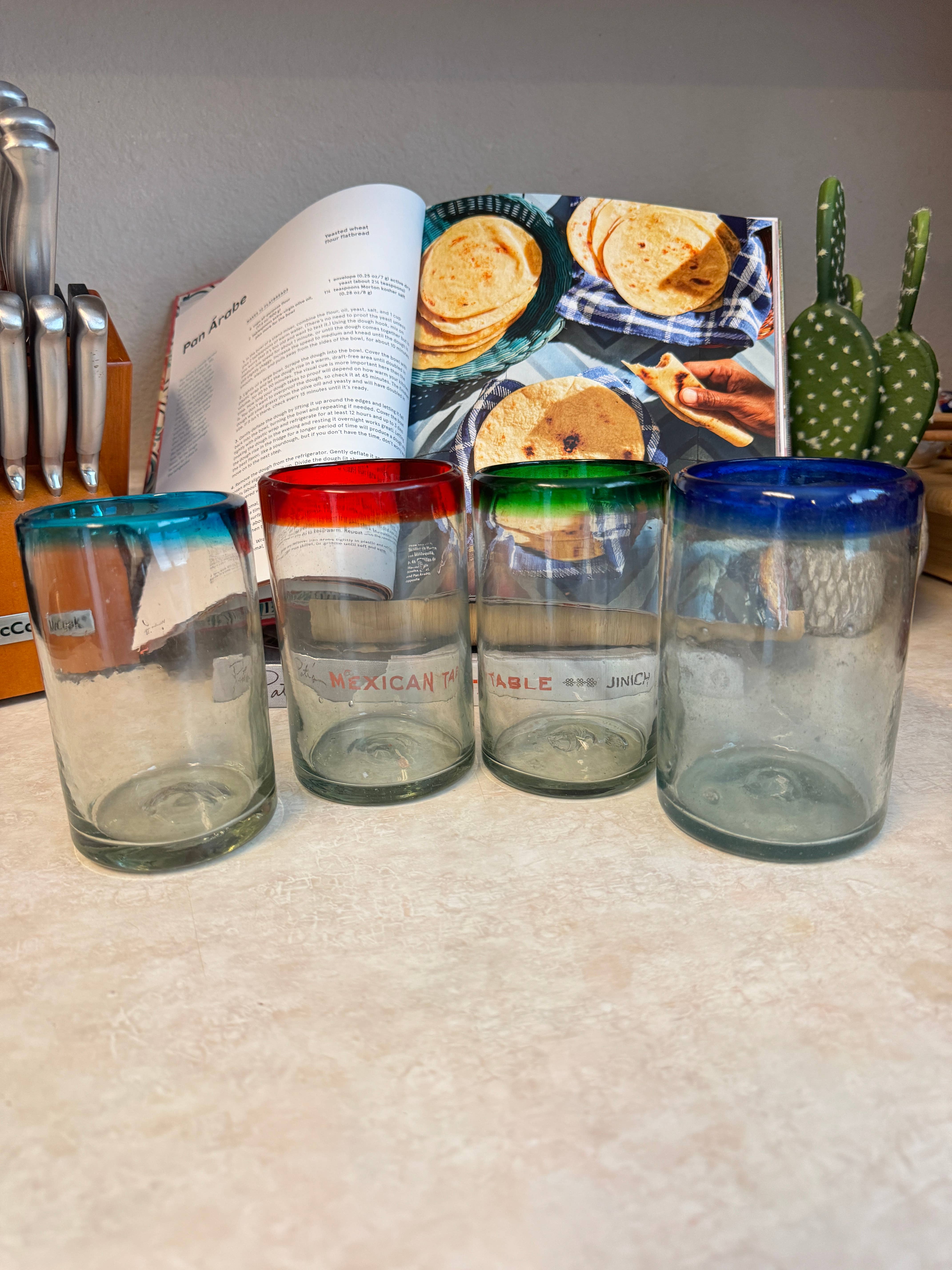 Doña Cata Art – Engroshandel Drikkeglas/kop – Sæt med 12 høje håndblæste mexicanske briller 14 oz0