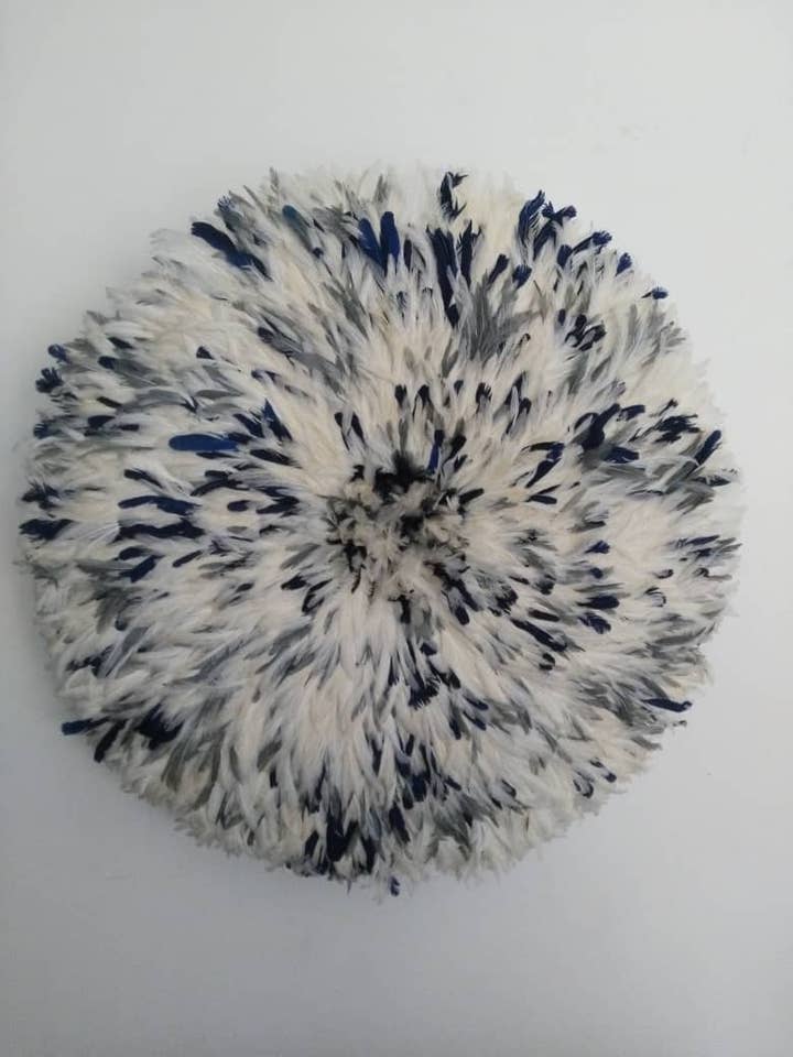 Juju hat moucheté blanc, gris et bleu marine pour la vente par HOME DECOR FR
