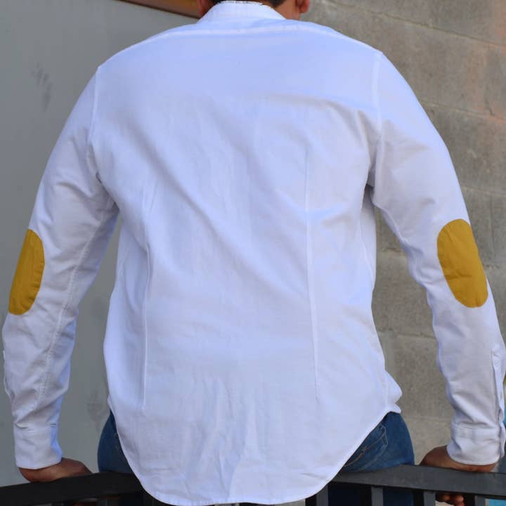 Camisa de manga comprida branca Pique por atacado de Andrea Febres