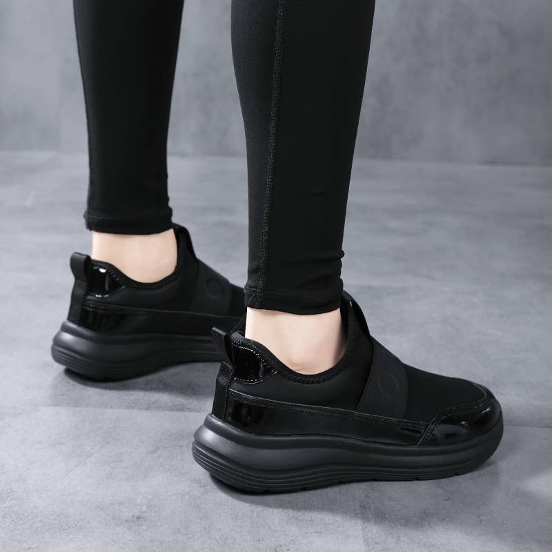Calseosvic - Wholesale Lifestyle Sneakers - Women's - Ladies Platform Sneaker Slip-on Patent Casual Women Shoes7