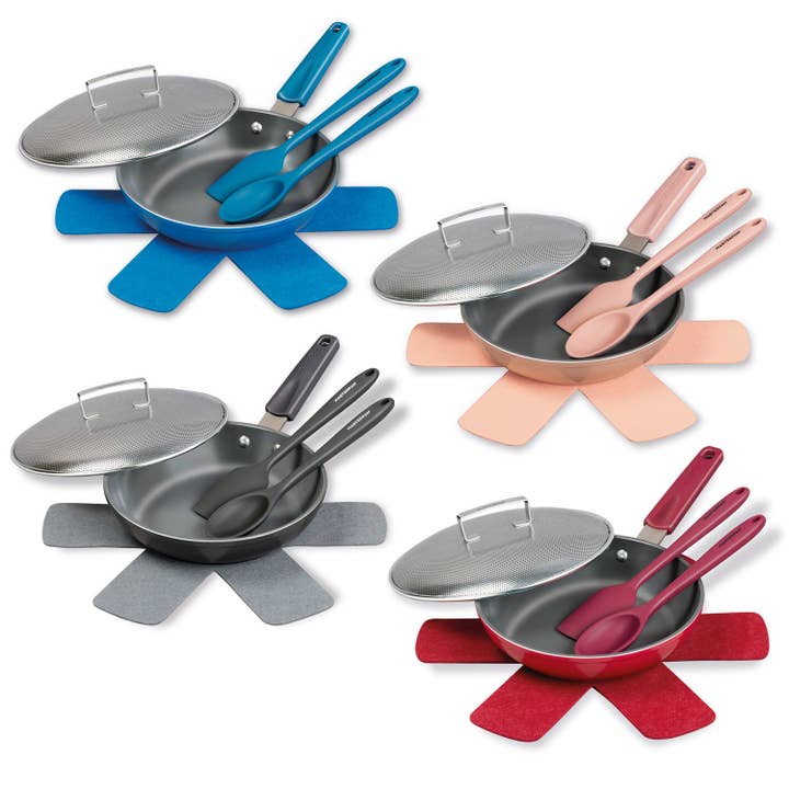 MASTERPAN Ceramic Nonstick Stovetop Oven Frypan & Skillet with Stainless Steel Lid & Utensils - 4 COLOR for wholesale by Masterpan Inc.