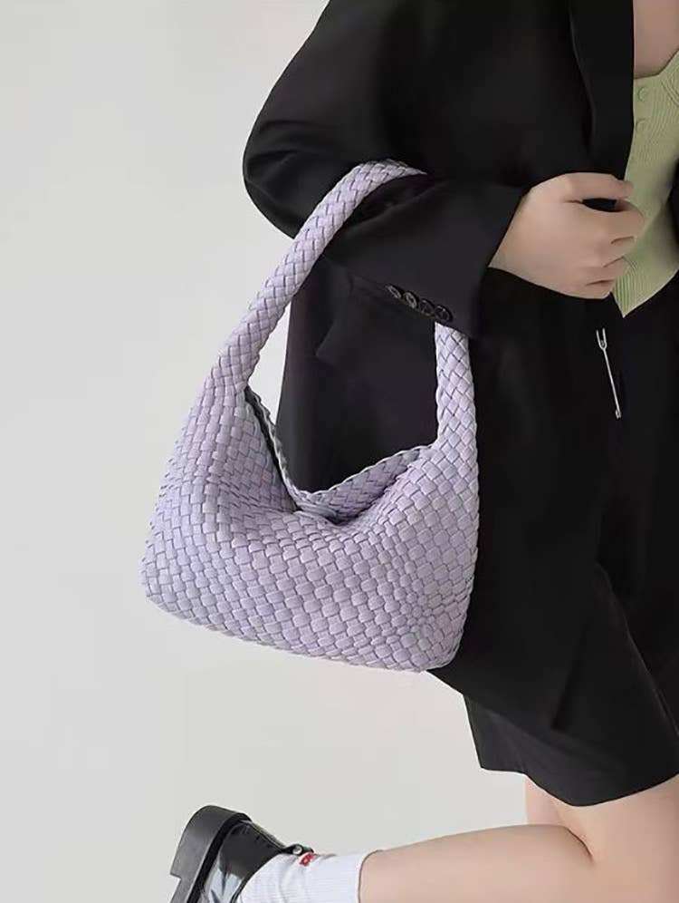 Sook Stainable - Wholesale Shoulder Bag - Women's - Vegan Leather Woven Shoulder Baguette Bag8