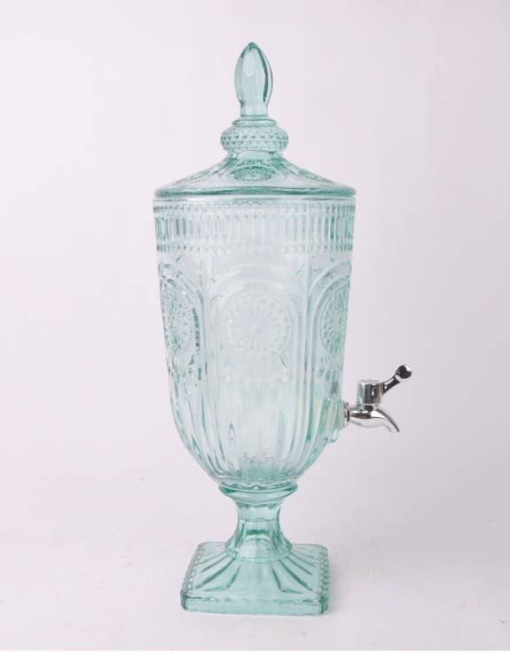 McGowan & Rutherford Ltd – wholesale Drink dispenser – Teal Patterned 3-Litre Glass Drinks Server