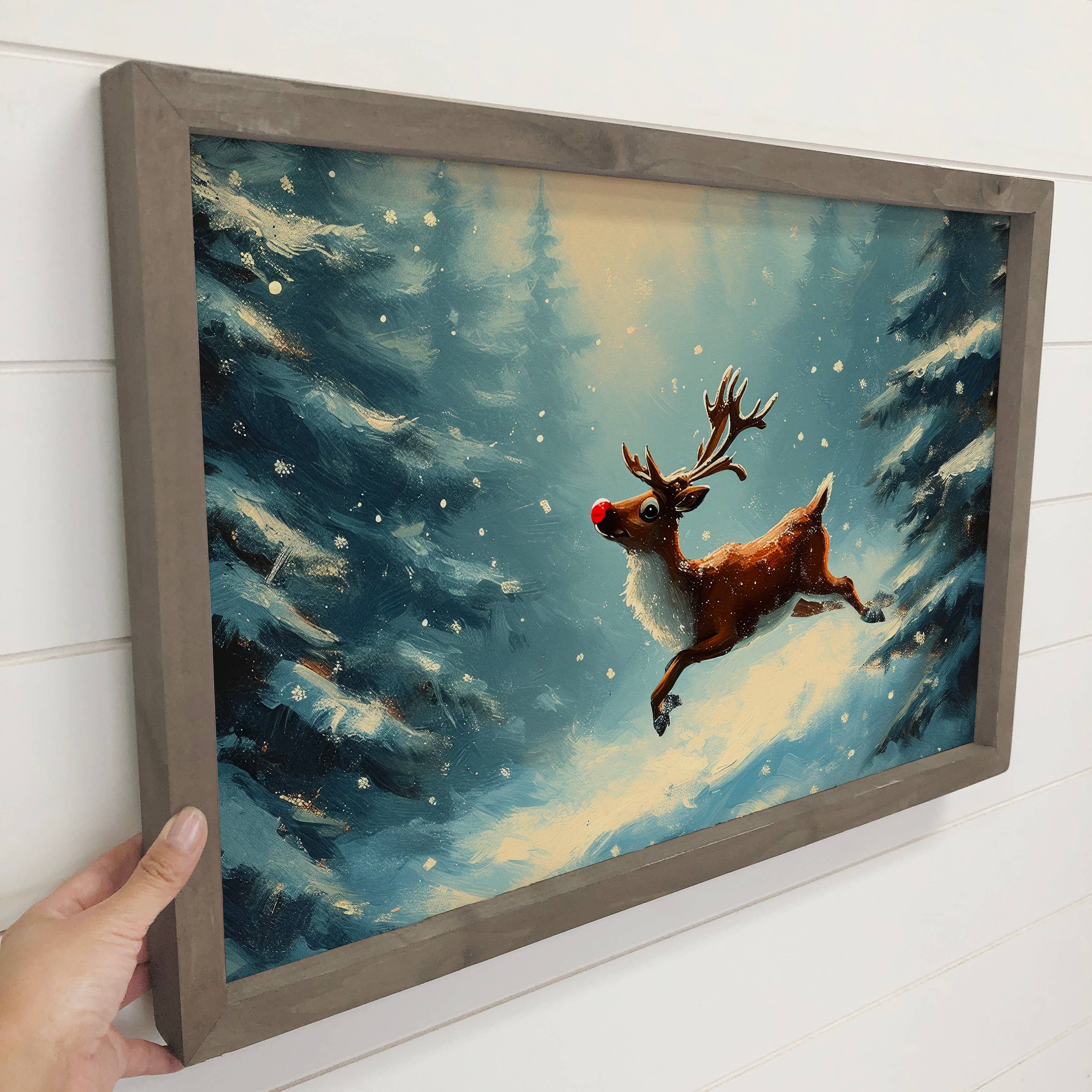 Hangout Home – wholesale Art print – Rudolph the Red Nosed Reindeer - Christmas Canvas Art 3