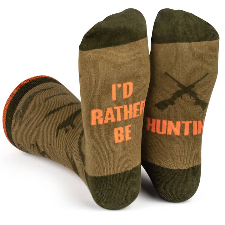 Calcetines «I'd Rather Be Hunting» en camuflaje verde para venta al por mayor de Lavley