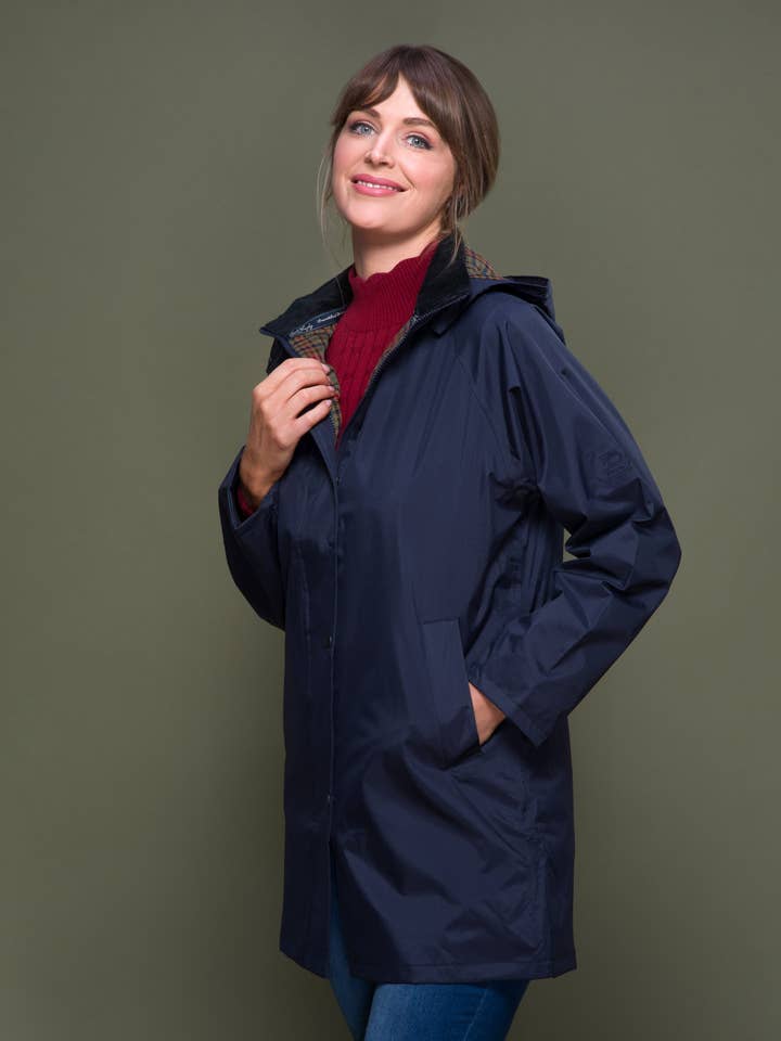 Oxford Waterproof Coat - Navy for wholesale on Faire