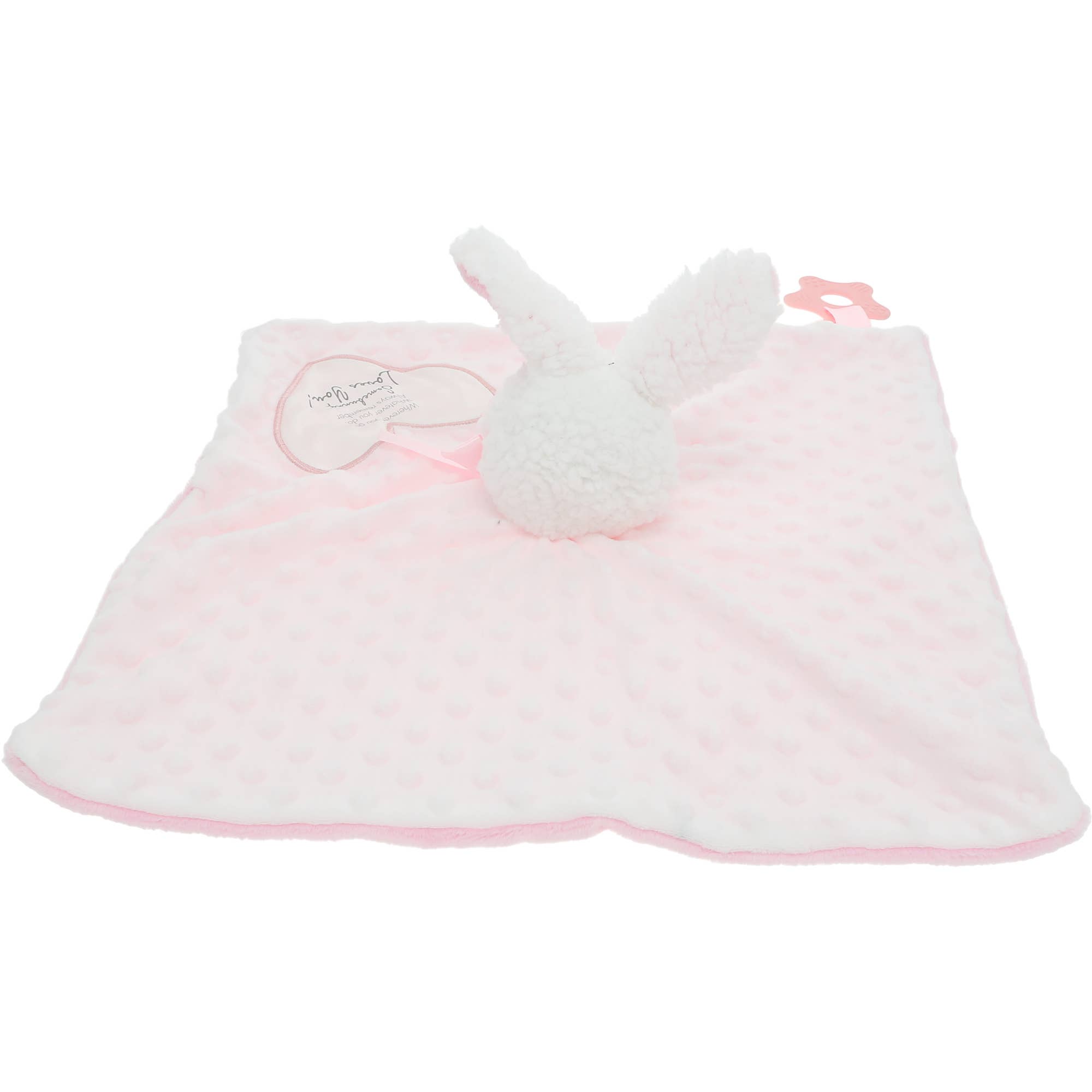 Pavilion - Wholesale Stuffed/Plush Toy - Kids & Baby - Somebunny Pink Lovey - Lovey Blanket Bunny with Teether5
