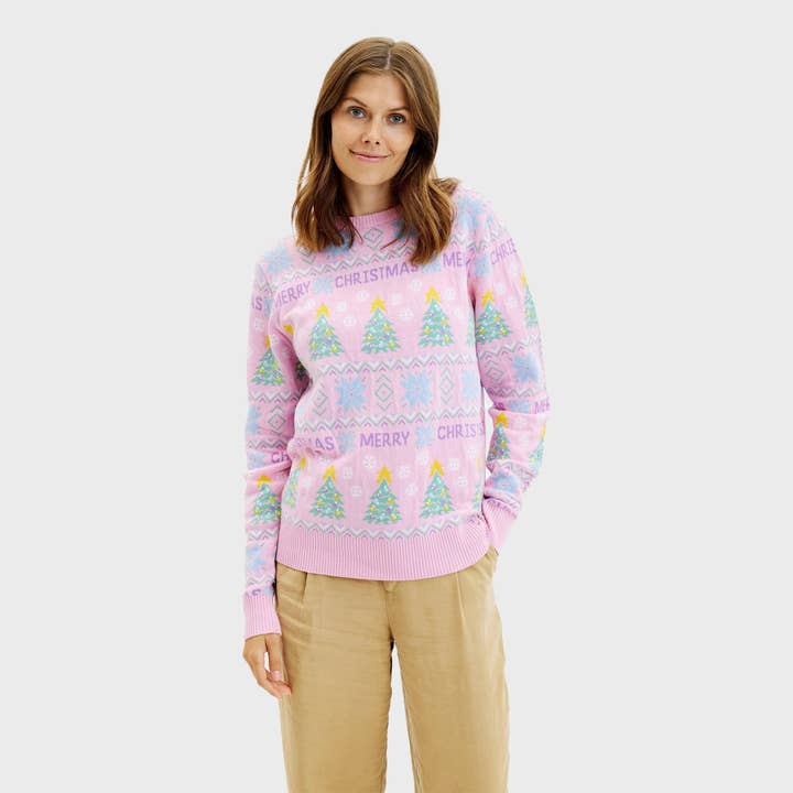 Den lyserøde julesweater – kvinder for wholesale by Happy Seasons