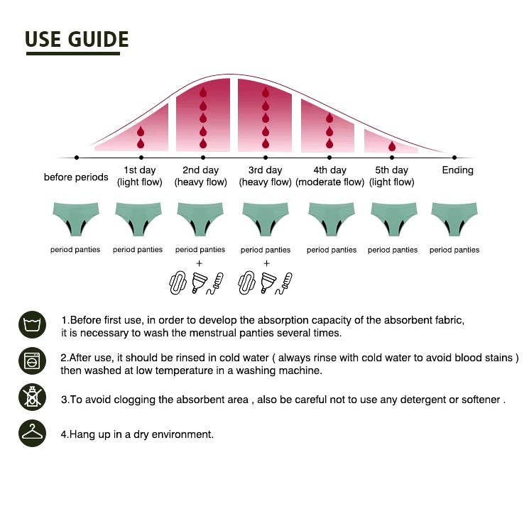 Re:gn – wholesale Menstrual pad/liner – Bikini Style Reusable Period Pants - Biodegradable Bamboo Cotton Period Pants - S to 2XL3