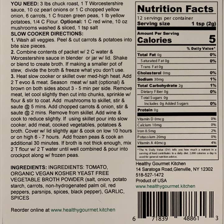 Healthy Gourmet Kitchen - Wholesale Dried Spice Mix - Beef Stew seasoning mix1