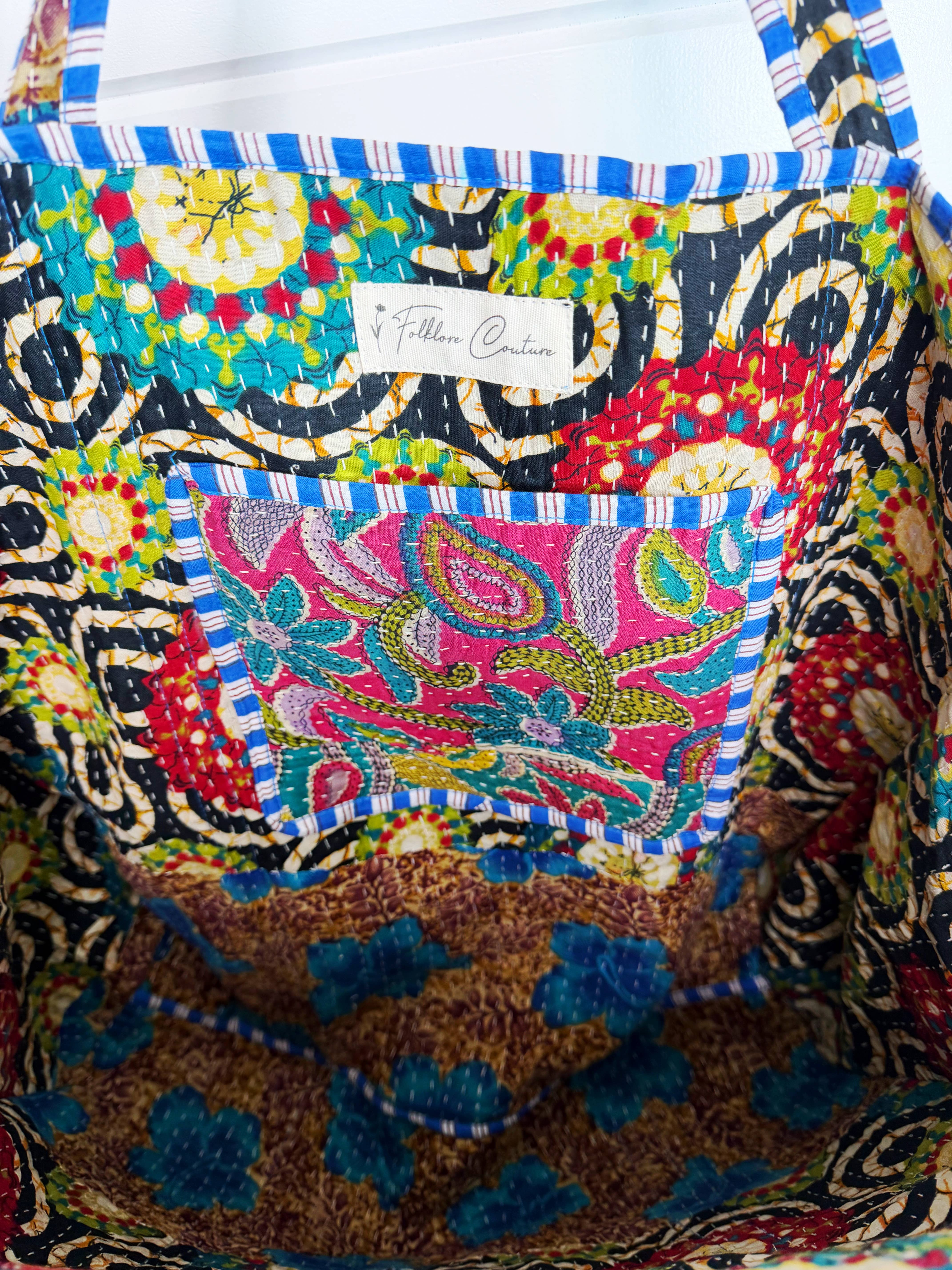 Folklore Couture - Wholesale Tote Bag - Women's - Kantha Tote Bags | Handmade Quilted Cotton Totes9