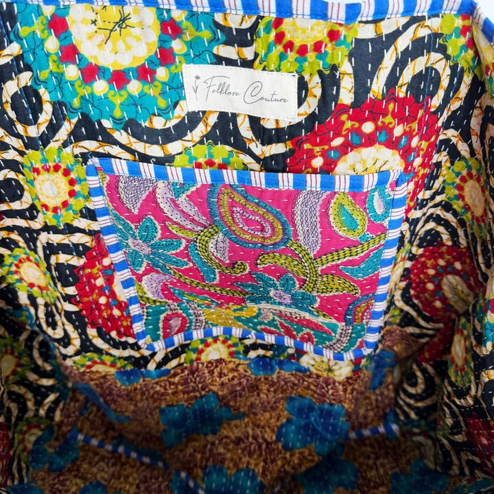 Folklore Couture - Wholesale Tote Bag - Women's - Kantha Tote Bags | Handmade Quilted Cotton Totes9