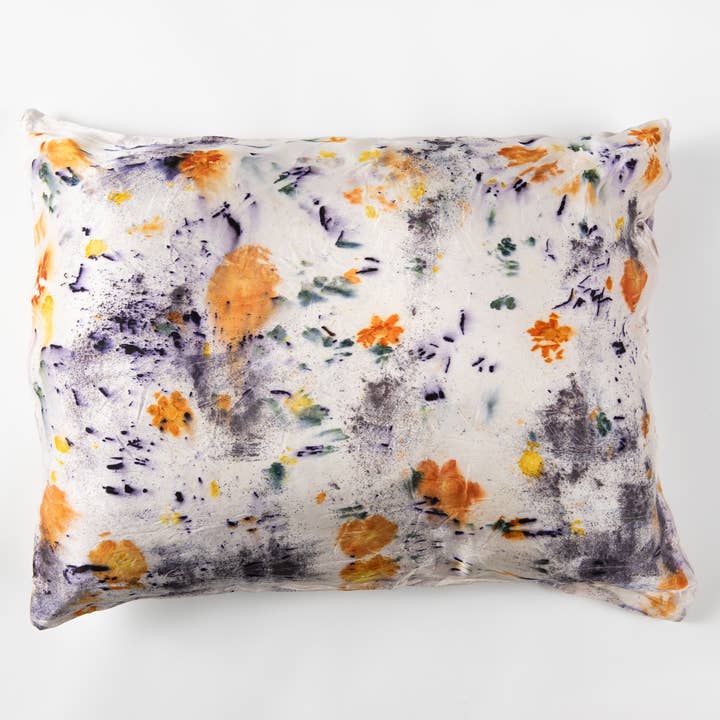 DYE KWEEN - Wholesale Bedding Pillowcase/Sham - Floral Botanically Dyed Silk Pillowcase1