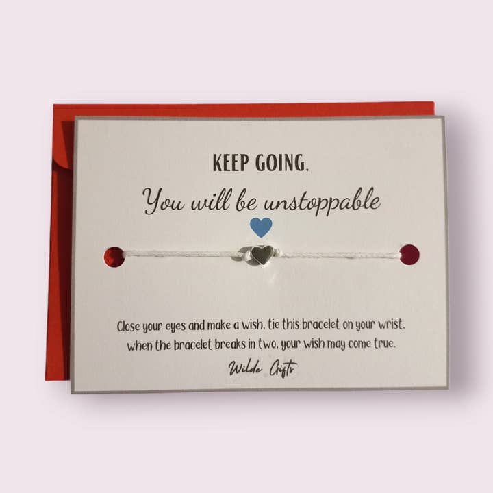 You will be unstoppable wish bracelet with envelope for wholesale by Wilde Gifts UK