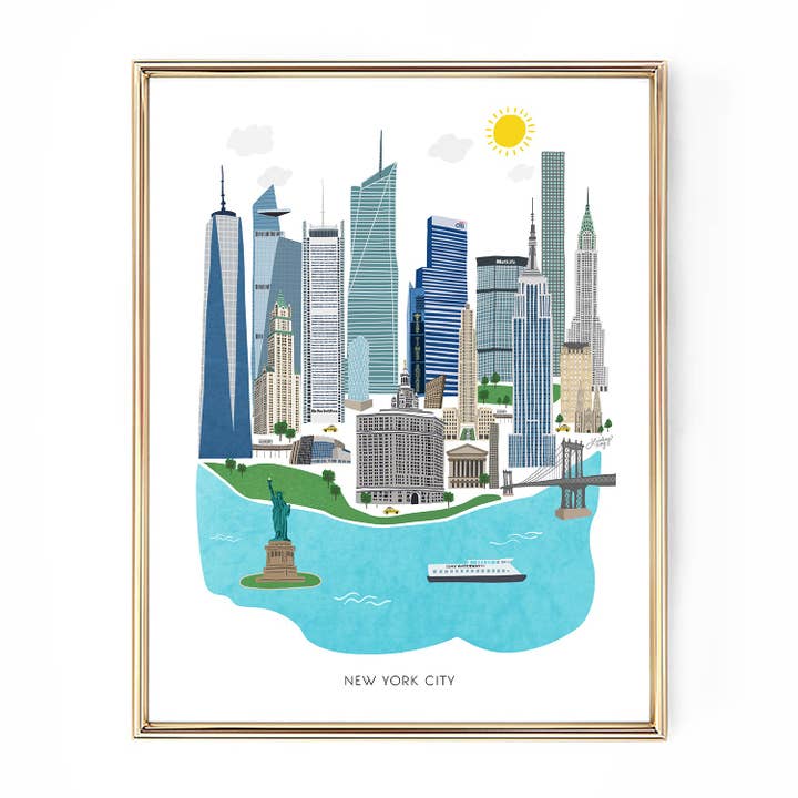 New York City Illustration - Art Print for wholesale by Lindsey Kay Collective