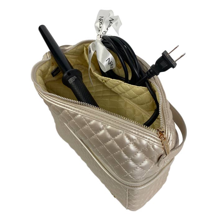 PurseN (new) - Venta al por mayor Neceser - Mujer - Bolso de Viaje Estilista - Acolchado Perla3