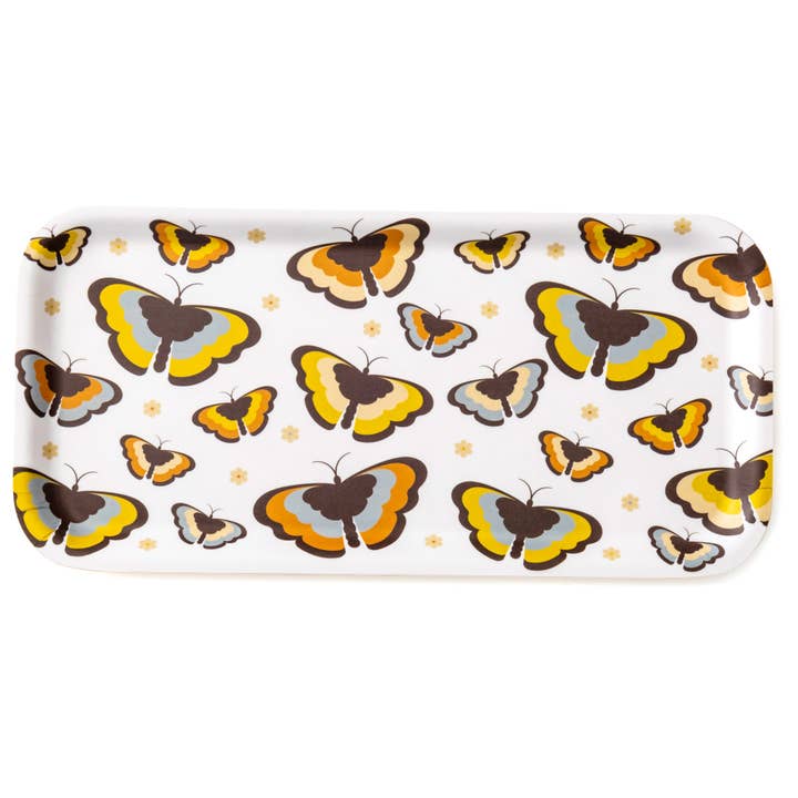 Vassoio da portata in betulla Butterfly per la vendita all'ingrosso da parte di Blue Kite Press