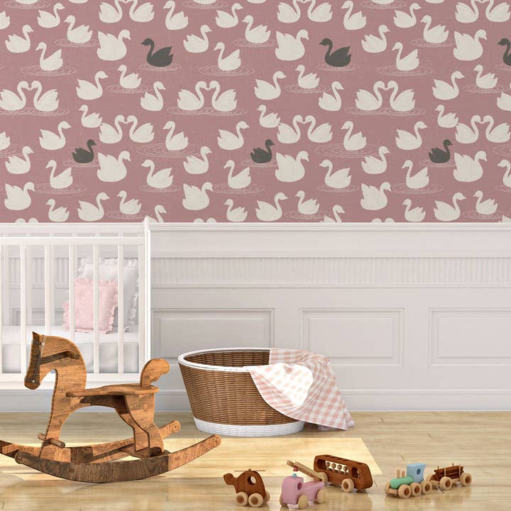 Swans a Swimming Wallpaper for wholesale by Everett Park