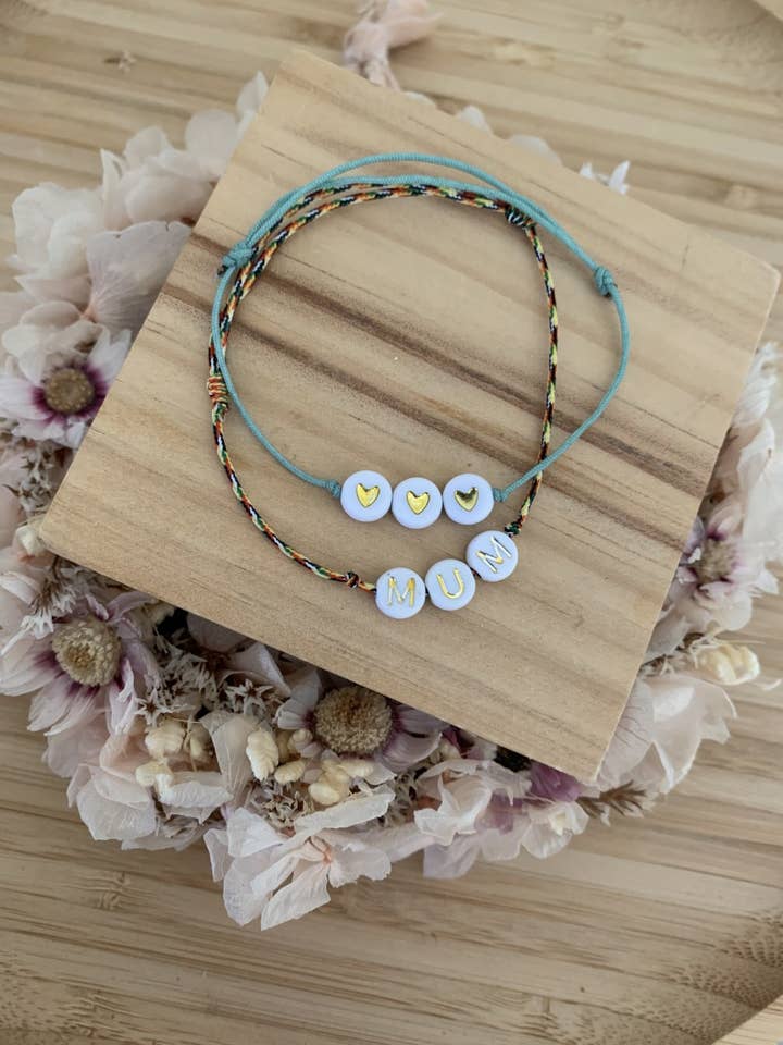 Bracelet cordon polyester - Message pour la vente par LA BOUTIK D'AMELIE