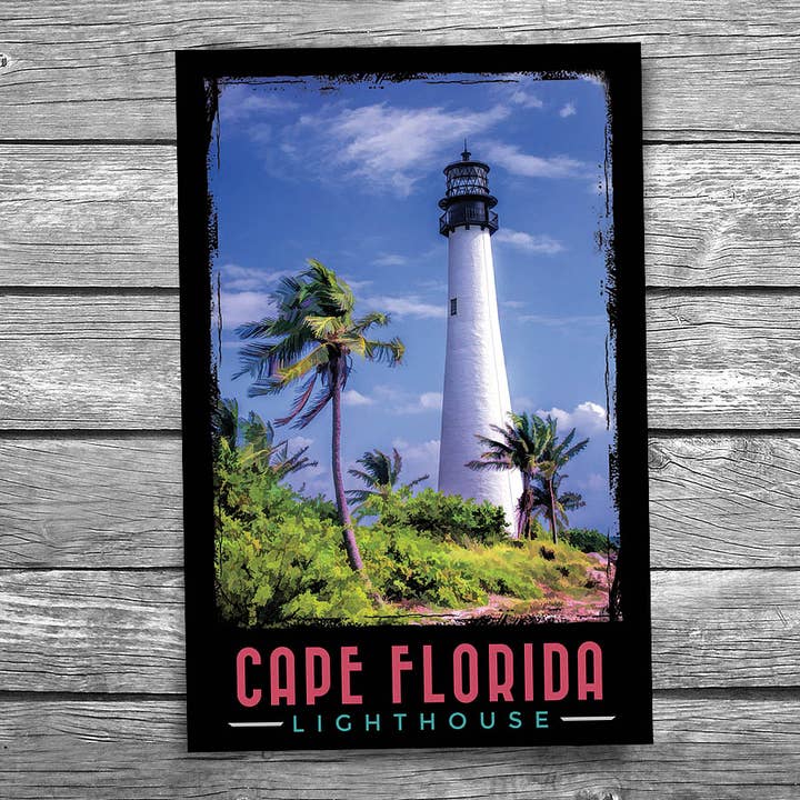 Cape Florida Lighthouse Postcard for wholesale by Christopher Arndt Postcard Co.