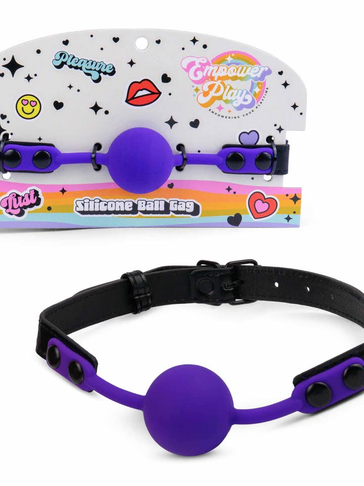 Empower Play™ Silicone Ball Gag — Classic Mouth Restraint (Royal Purple) for wholesale by Intimita Novelties