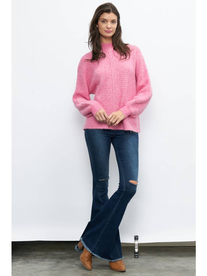 Newbury Kustom - Wholesale Knit Sweater - Women's - 10978 - FRONT SEAM DETAIL MOCKNECK SWEATER3